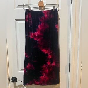 Tie-Dye Maxi Skirt -Pink and Purple Velvet Medium/Large